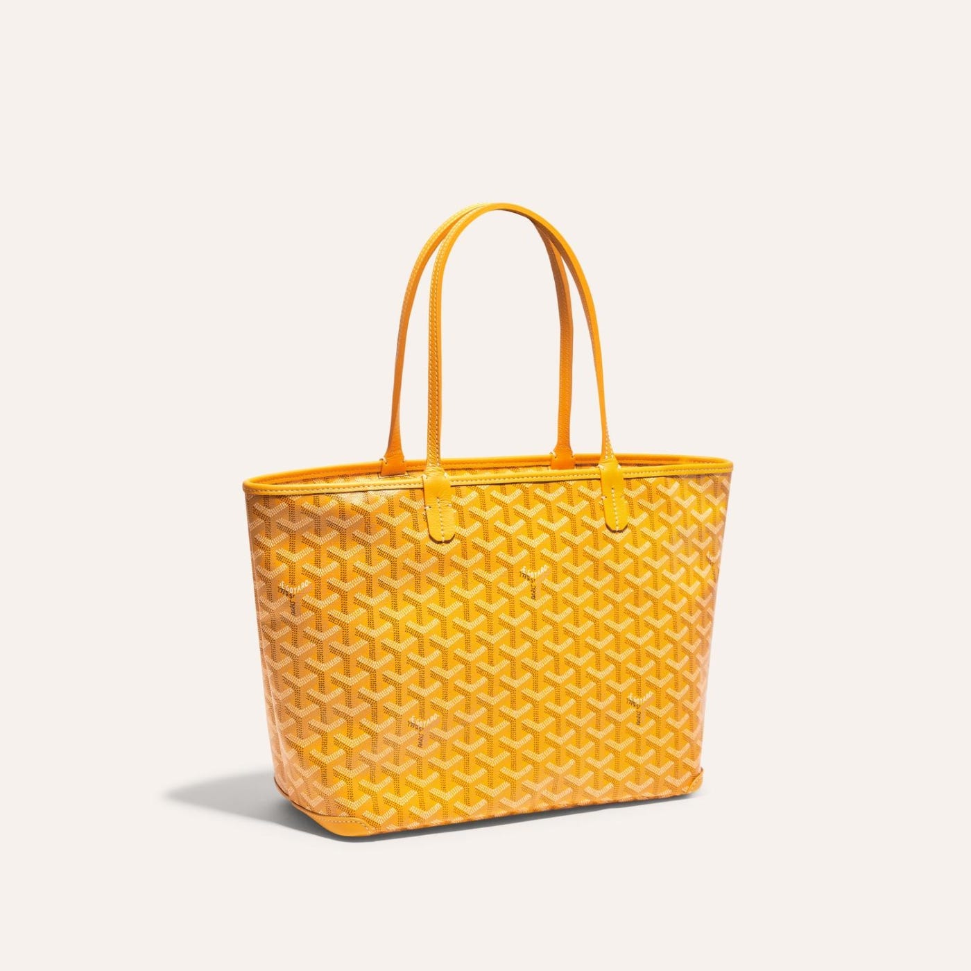 Goyard Goyardine Artois Tote PM Yellow Canvas & Chevroches Calfskin Palladium Hardware - Image 2